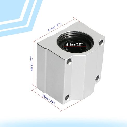 Aopin SCS10UU Linear Ball Bearing Aluminum Slide Block, ID 10mm Linear Motion Ball Bearings CNC Slide Bushing, 4 Rows of Steel Balls, Great for CNC, 3D Printer, Linear Rail Guide in Saudi Arabia
