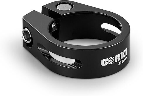 مشبك عمود مقعد الدراجة من Corki Cycles 30 مم ياقة على شكل مقعد دراجة من سبائك الألومنيوم باللون الأسود in Saudi Arabia
