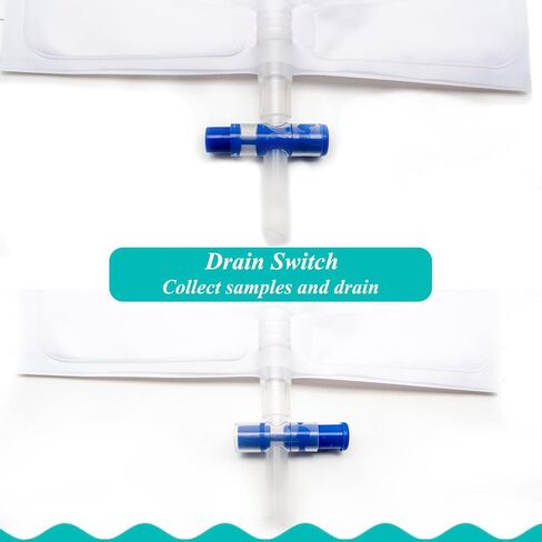 5Pcs Urine Drainage Bag, Anti-Reflux, 2000 mL Volume, 48" Drainage Tube, Clips and Hanging Hook in Saudi Arabia