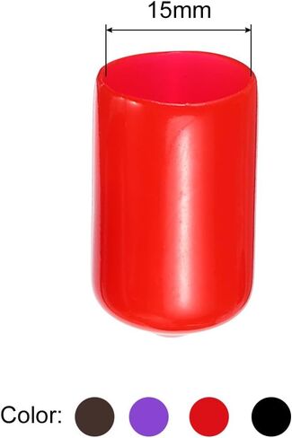 uxcell 100pcs Rubber End Caps 2mm ID Vinyl Round Tube Bolt Cap Cover Screw Thread Protectors Black, Red, Brown, Purple in Saudi Arabia