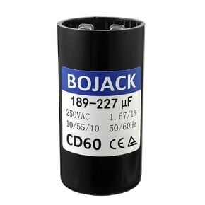 BOJACK 189-227uf/MFD 250 VAC ±20% 50/60 Hz CD60 Round Motor Well Pump Start Capacitor for Any Brand with The Same Capacitor Capacity and Voltage