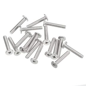 uxcell M5-0.8 x 8mm 20Pcs Flat Round Head Screws 304 Stainless Steel Phillips Drive Machine Screws Hardware Fastener for Furniture Connection