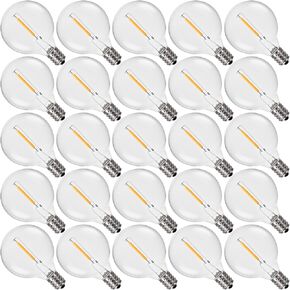 25-Pack G40 Replacement Light Bulbs, 5W Clear Globe Bulbs for Outdoor String Light (E12 / C7 Screw Base Sockets), Warm White 2200K, 20 Lumen, Dimmable in Saudi Arabia