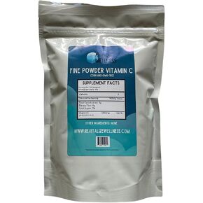 Fine Powder Vitamin C as Ascorbic Acid | Pure, Sugar & GMO-Free | 1000 mg Vitamin C per Serving | 454 Servings per Bag