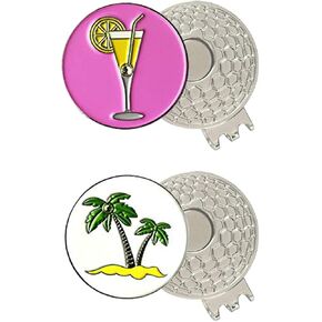 Colorful Golf Ball Markers with Silver Color Golf Hat Clips