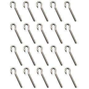 20Pcs Stainless Steel M5 Eye Bolt Long Shank Threaded Rod Round Hook Eyelet Bolt Screw