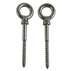 US STAINLESS 2 Pieces Stainless Steel 316 M6 Eye Wood Screw 6mm x 60mm (1/4" x 2 3/8") Marine Grade (Part #3291)
