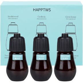Aromatherapy Essential Oil Set - 3-Piece Essential Oil Set in Three Flavors: Sandalwood, Gardenia, Clove Flower