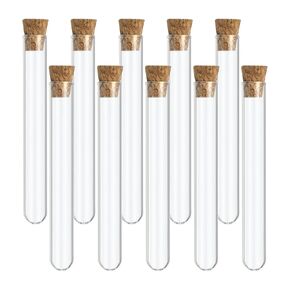 PATIKIL 12ml Test Tubes, 25pcs 4.92x0.63in Glass Clear Round Bottom Test Tube Containers with Stopper for Bead Party Candy Bath Salt Storage Scientific Experiment Plant Propagation