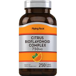 Piping Rock Citrus Bioflavonoids Complex | 750 mg | 250 Caplets | Non-GMO, Gluten Free Supplement