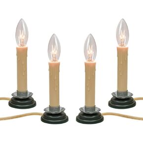 مصباح شمعة نافذة كهربائي مقاس 5 بوصات مع قاعدة حديد البرقوق الأسود، مصباح شمعة ريفي كهربائي مع لمبة شفافة C26 بقدرة 7 وات، وصلة شمعة كهربائية جاهزة للتشغيل/الإيقاف، عاجي/كريمي - مجموعة من 4 قطع، سلك بيج in Kuwait