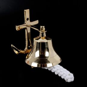 Solid Brass Anchor Wall Bell Decorative Indoor Outdoor Brass Bell Maritime Home Decor Gifts