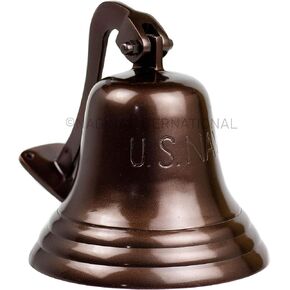 U.S Navy Engraved Aluminum Antique Polished Metal Nautical Bell | Premium Ship's Decor | Navy Gift | Nagina International