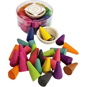  Experience The Calming Scents of Thailand with Our Handmade Incense Mixed 26 Cones and Oriental Ceramic Burner Set - Perfect for Meditation, Yoga, and Aromatherapy