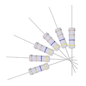 uxcell 30Pcs 4.7 Ohm Resistor, 2W 5% Tolerance Metal Oxide Film Resistors, Axial Lead, Flame Proof for DIY Electronic Projects and Experiments