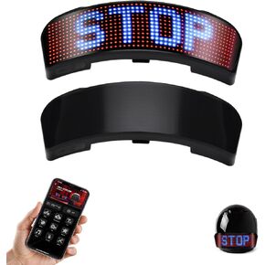 Smart Led Motorcycle Bike Cycling Helmet Display Sceen Light with Turn Signals Light,Speedometer,Programmable APP,Customizable Patterns Display Helmet Light Display Sceen for Night Ride,Waterproof