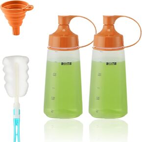 Condiment Squeeze Squirt Bottles for Sauces Plastic - (2pcs, 6oz) Ketchup Bottles with Top for Paint Cooking Liquids Sauce Dispenser Kitchen Food Bbq Pancake Drizzle Mustard Icing Clear