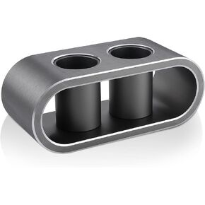 Metal Aluminum Alloy Desktop Microphones Storage Holder, Stand Support Base For Wireless Microphones, Fashionable Tabletop Mics Organizer (M, Brushed black)
