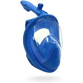 Kids Snorkel Mask Full Face, Snorkeling Gear for Kids 2-14 with Camera Mount, 180 Degree Panoramic View Snorkeling Set Anti-Fog Anti-Leak, with Adjustable Head Straps