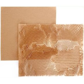 DzdzCrafts Honeycomb Packing Paper, 50 Sheets 12"W x 12"L / 12" x 49 ft Pre-cut Eco Friendly Cushion Bubble Kraft Paper Protective Wrap for Gift Packaging Shipping Mailing, Black