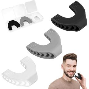 3pcs Silicone Jaw Exerciser for Men & Women, 3 Resistance Level Jaw Trainer Strengthener & Tighten Facial Muscle Jaw Shaper for Beginner Intermediate Advanced User (Black, White, Grey)