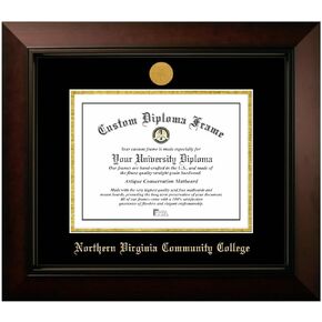 Campus Images Nothern Virginia Community College 11w x 8.5h Legacy Black Cherry Gold Embossed Diploma Frame