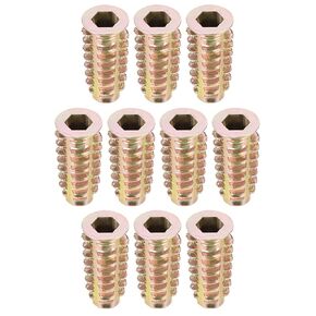 uxcell Furniture Threaded Insert Nuts Zinc Alloy M6 Internal Threads 25mm Length 10pcs