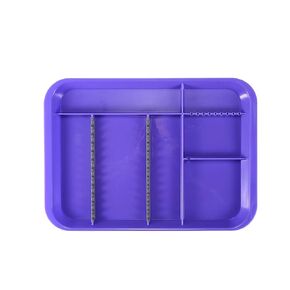 Autoclavable Dental Instrument Tray Plastic Tray with Transparent Cover 1pcs/pack (F(S), Blue)