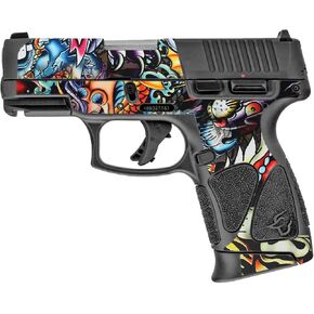 MightySkins Skin Compatible with Taurus G3C 9mm Luger - Old School Tattoo | Protective, Durable, and Unique Vinyl Decal wrap Cover | Easy to Apply, Remove, and Change Styles | Made in The USA