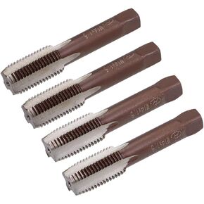 uxcell Metric Hand Tap M12 Thread 1.25 Pitch 4 Straight Flutes H2 Alloy Tool Steel Bottom & Taper Screw Tap Set Tapping Tools for Repairing 2 Pairs