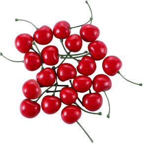 20 Pcs Red Artificial Cherries,Fake Cherries,Fake Fruit Decor Simulation Cherry Model Lifelike Fruit Cherry Ornament,Home Kitchen Party Decoration Desk Ornament Photography Prop Fake Candy,Fake Bake