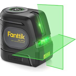 Fanttik D2 PRO Laser Level, Self-leveling Laser Level with LED Screen, 200 ft Outdoor Green Cross Line, 130° Vertical Beam Spread Cover, 2600 mAh Rechargeable Battery, 360° Magnetic Base
