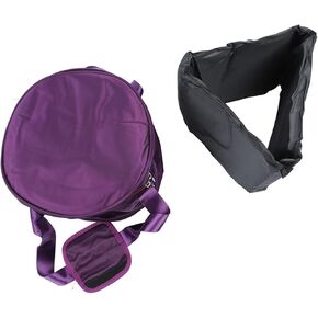 Crystal Bowl Storage Bag, Portable Music Bowl Storage Bag Crystal Singing Bowl Carrying Case with 2 External Pocket Dual (12in Pure Purple)