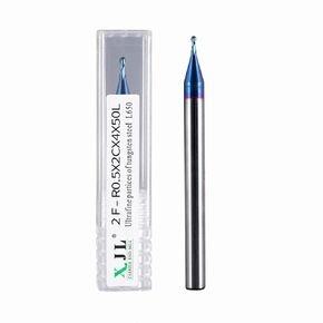XJL Carbide End Mill Set 4 Flutes CNC Router Tool Nano Coating Milling Cutter for Steel HRC 65 1.0x3x4x50mm