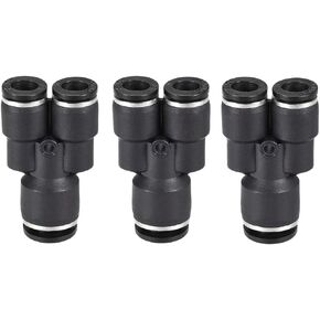 uxcell Plastic Connect Y Splitter Push To Tube Fittings 10mm X 8mm OD Push Lock 3pcs