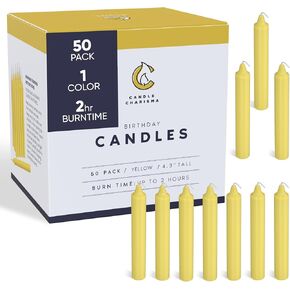 Candle Charisma 100 Multi-Colored Spell Candles - 4" Unscented Paraffin Chime Candles, Smokeless & Dripless, Colored Candles, Long Burn Time 0.43" Thick Taper Candles for Rituals, Witchcraft & Parties