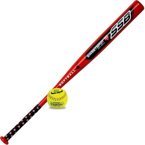 SweetSpot Senior Softball 34 | Plastic Softball Bat and Ball Combo Set | 34" Length | Backyard Baseball Set for Youth, Kids, Teens, and Adults