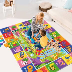 Kids Rug, ABC Educational Play Rug for Playroom, Soft Thick Nursery Rug, Non-Slip Washable Area Rug Carpet for Classroom Kids Bedroom (Farm, 59X39.4 INCH)