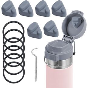 سدادة بديلة وحشية بديلة، متوافقة مع غطاء زجاجة المياه Stanley Quick FLIP GO 24/36oz، غطاء علوي من السيليكون وحشوات الختم قطع بديلة لملحقات Stanley