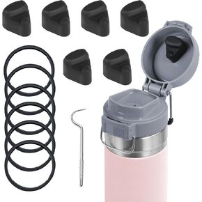 سدادة بديلة وحشية بديلة، متوافقة مع غطاء زجاجة المياه Stanley Quick FLIP GO 24/36oz، غطاء علوي من السيليكون وحشوات الختم قطع بديلة لملحقات Stanley in Kuwait