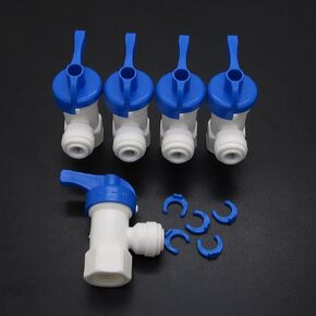 5 PCS Ball Valve for RO Water Tank 1/4" - 1/4" Reverse Osmosis Water Filter System