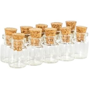achard Clear Test Tube Glass Bottle With Cork 0.5ml Breakable Glass Bottle Prop Gift Jars Crafts 50pcs-12 * 18 * 06mm