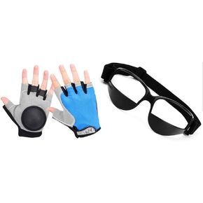 Basketball Dribble Skill Training Assistants,1 Sets of Basketball Dribbling Glasses Goggles and Finger Training Anti Grip Dribble Gloves for Kids Youth and Adult