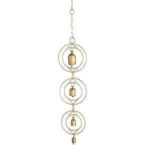 47th & Main Hanging Metal Bells & Circles, 24" Long, Gold