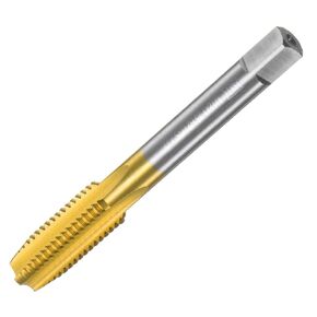 uxcell Metric Thread Tap M12 x 1.5 H2 Titanium Coated M35 High Speed Steel Straight Flute Screw Thread Milling Machine Taps Threading Tapping Repair Tool