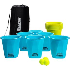 Franklin Sports Bucketz Pong Game – Perfect Tailgate Game and Beach Game – Pong Set includes 12 Buckets, 3 Balls, and a Carry Case
