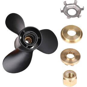 Tutor Auto 13 1/4 x17 | 48-77344A45 Upgrade OEM Aluminum Force Propeller for Mercury Outboard Engine 60hp 70hp 80hp 90hp 100hp 115hp 125hp, 15 Spline Tooth, RH (Hub Kits Included)