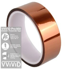 VViViD Pro 950 Polyimide Film Dielectric Tape for Insulation, Electronics, Soldering & 3D Printing (3 inches x 110ft)