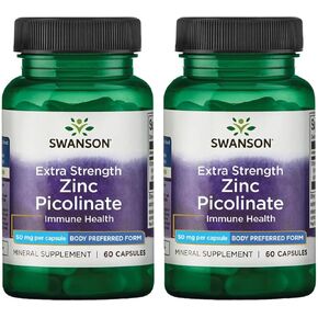 Swanson Extra Strength Zinc Picolinate - Body Preferred Form 50 mg 60 Caps 2 Pack