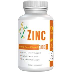 AlcheVita Zinc 50mg – High Bio-Availability – Essential Trace Mineral – Supplement for Immune Support, Bones, Skin & Muscle Support